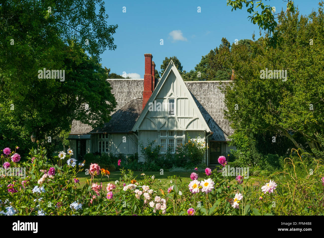 Gabled House in Brooklands Park, New Plymouth, Taranaki, New Zealand Stock Photo