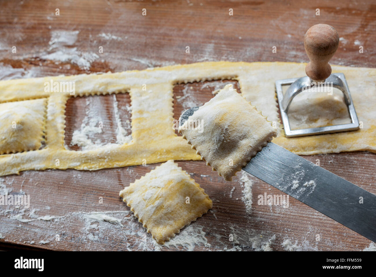 made ravioli pasta by hand Hand Kitchen Spinach Ricotta Cotta dough
