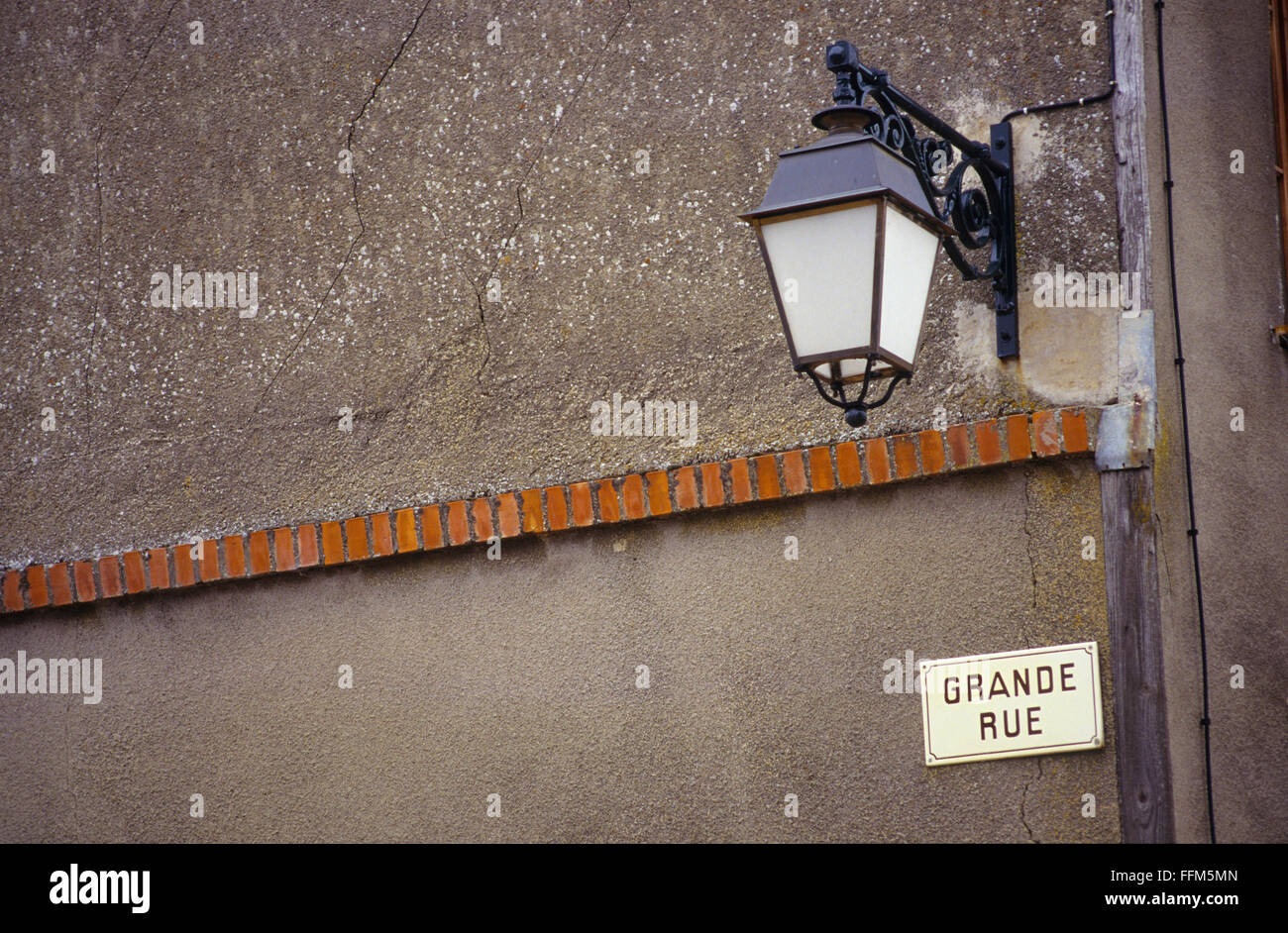 France, Meuse (55), village of Beaulieu en Argonne, street sign "Grande