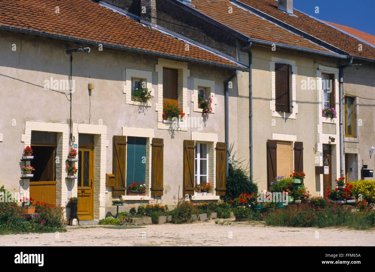 France, Meuse (55), village of Jonville en Woevre, typical old houses