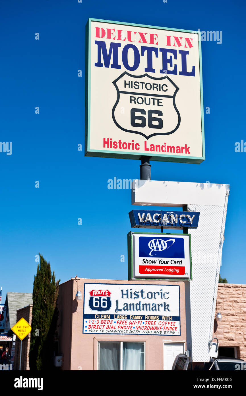 Deluxe Inn Motel, a historic landmark in Seligman, Arizona Stock Photo