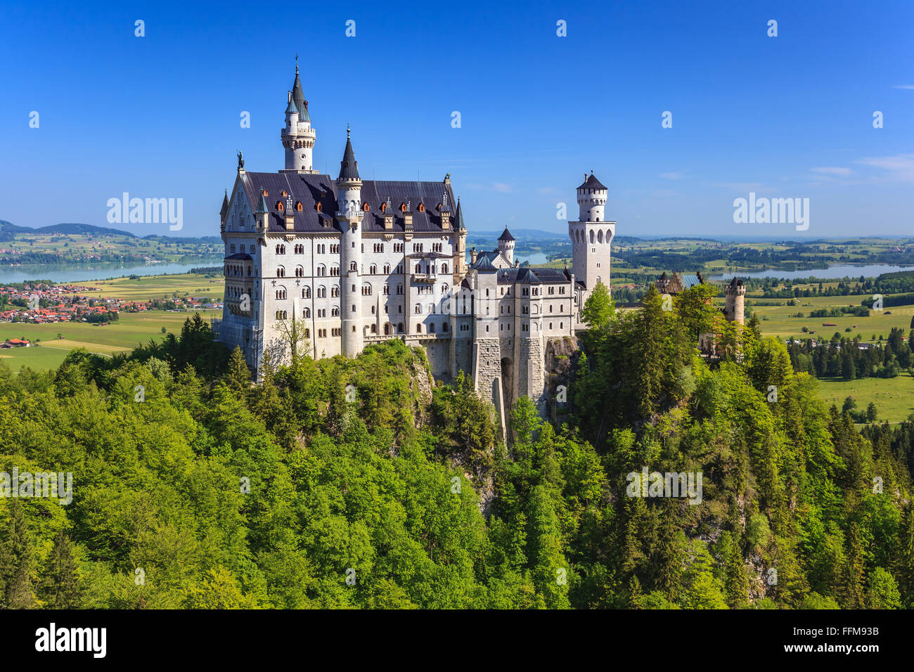 Neuschwanstein Castle , Fussen , Bavaria , Germany Stock Photo