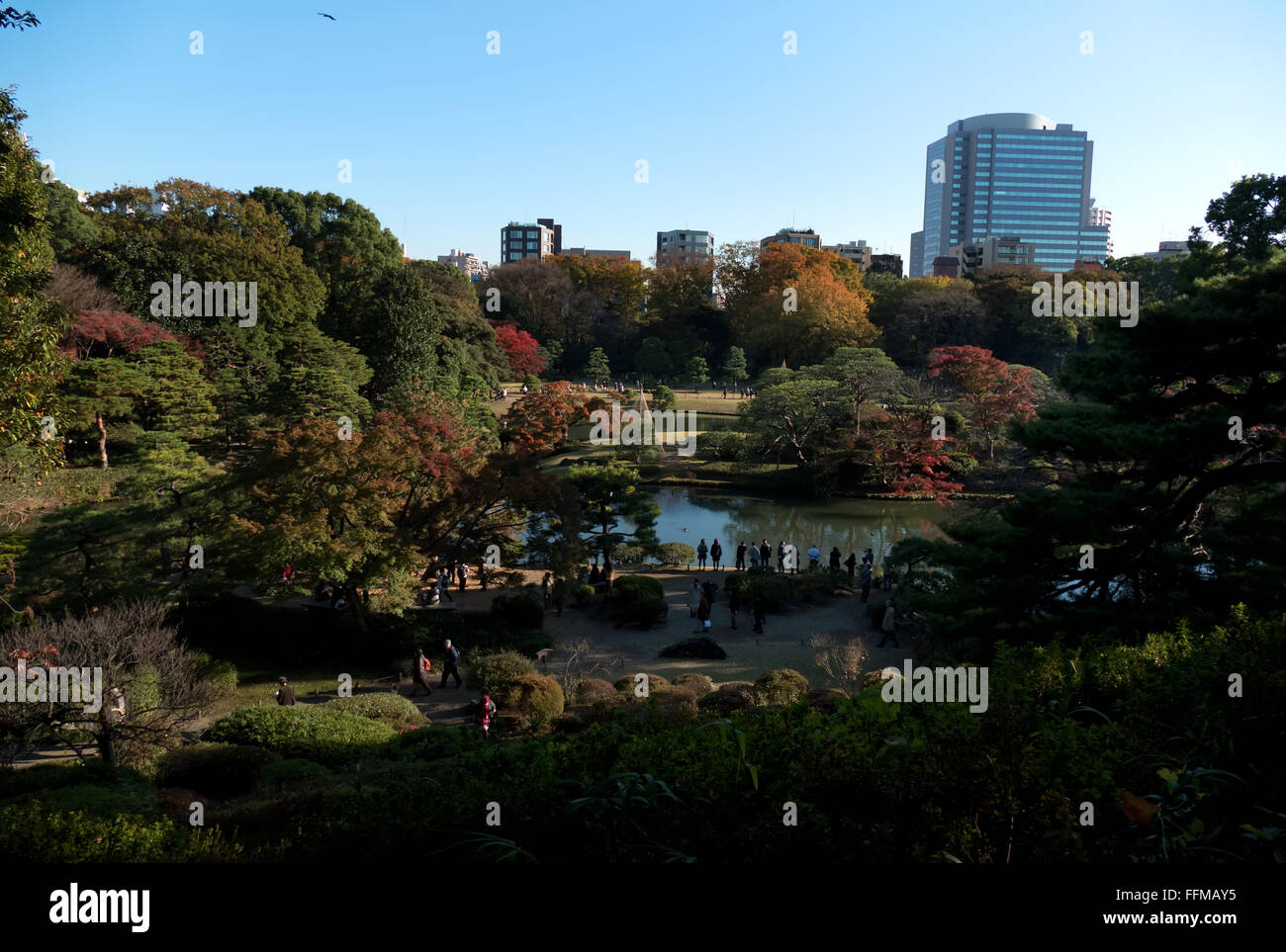 Rikugien Garden, Tokyo, Japan. City park, gardens in fall season Stock  Photo - Alamy