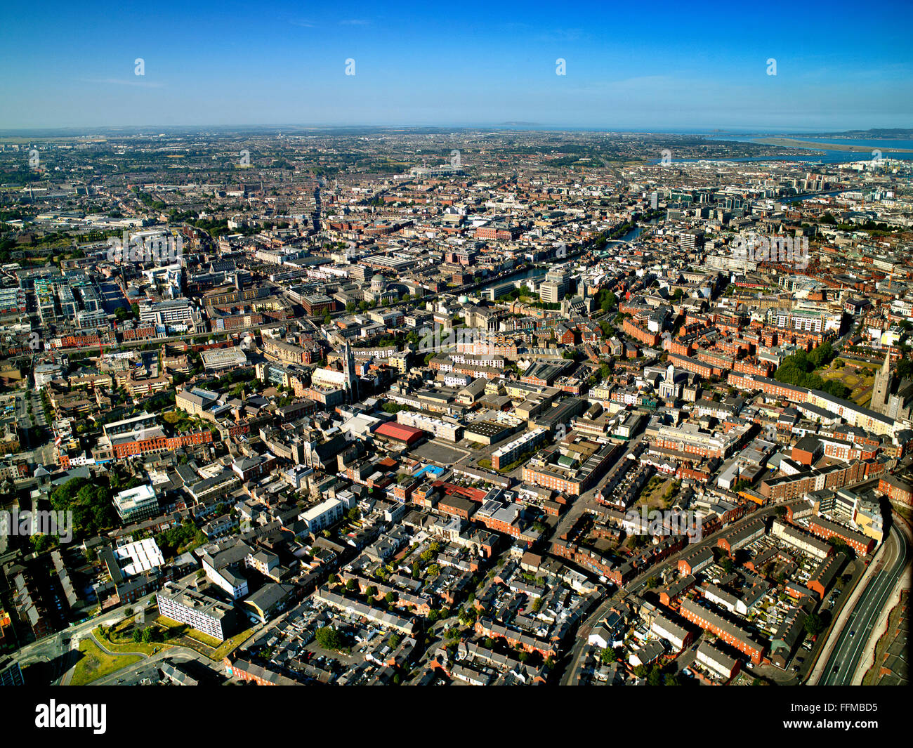 Dublin city, aerial view Ireland Stock Photo Alamy