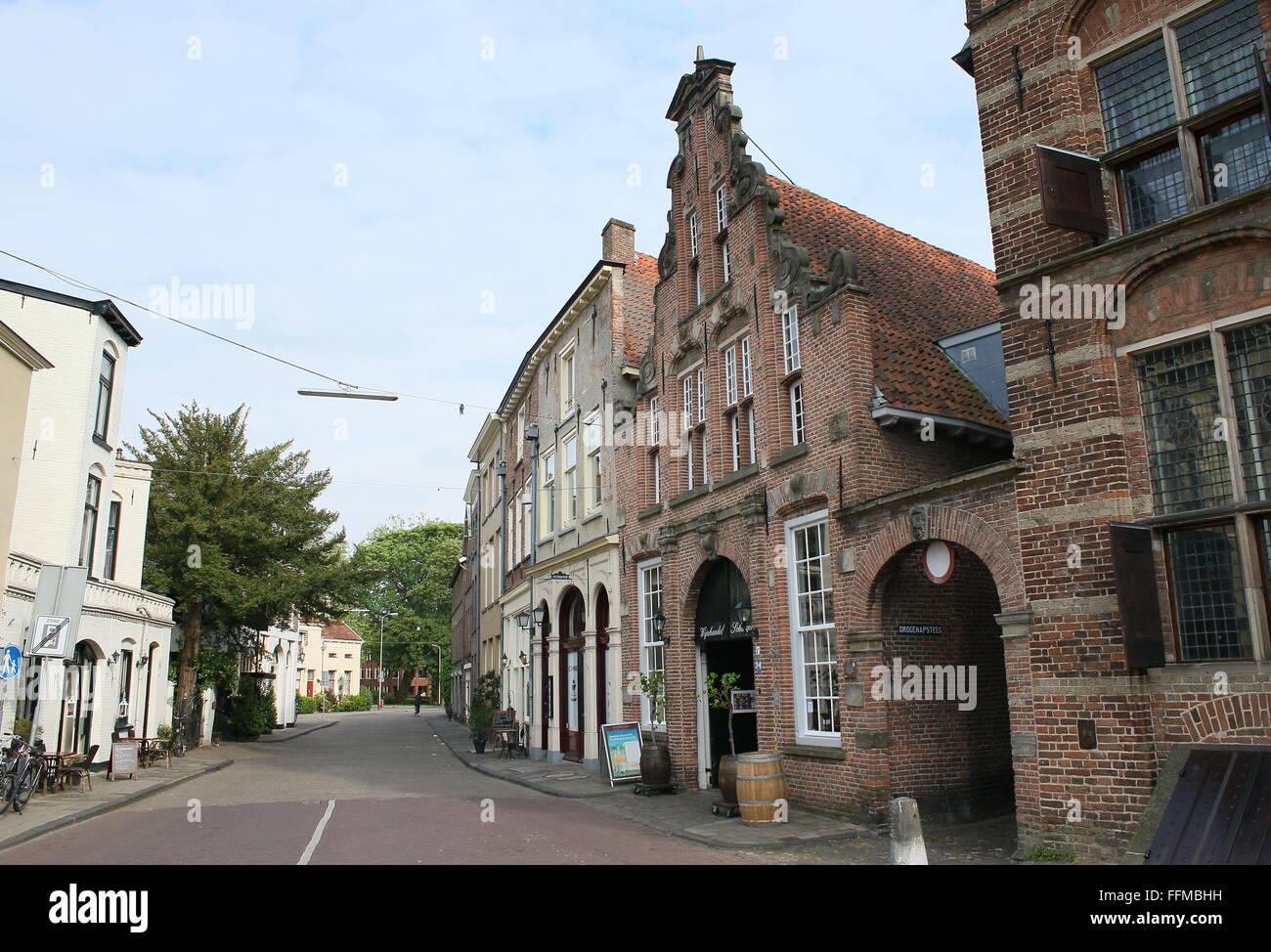 Medieval houses at Zaadmarkt and Pelikaanstraat in the old city of