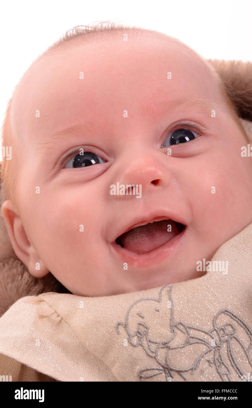 happy baby girl laughing Stock Photo