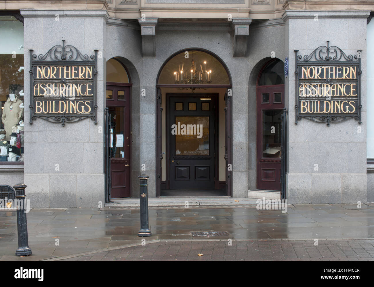 Entrance to Northern Assurance Buildings, Princess Street, Manchester, England, UK Stock Photo