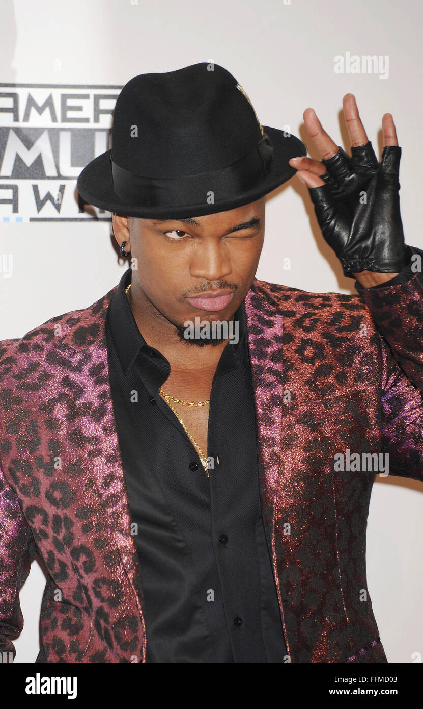 Singer Ne-Yo poses in the press room at the 2014 American Music Awards at Nokia Theatre L.A. Live on November 23, 2014 in Los Angeles, California., Stock Photo