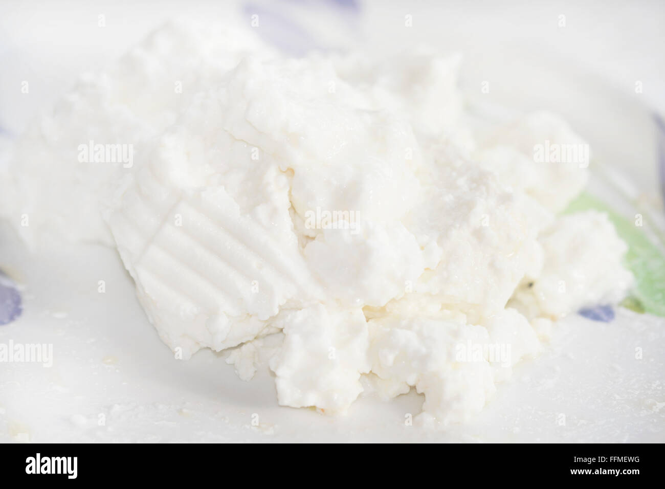 fresh ricotta cheese made with sheep milk Stock Photo - Alamy