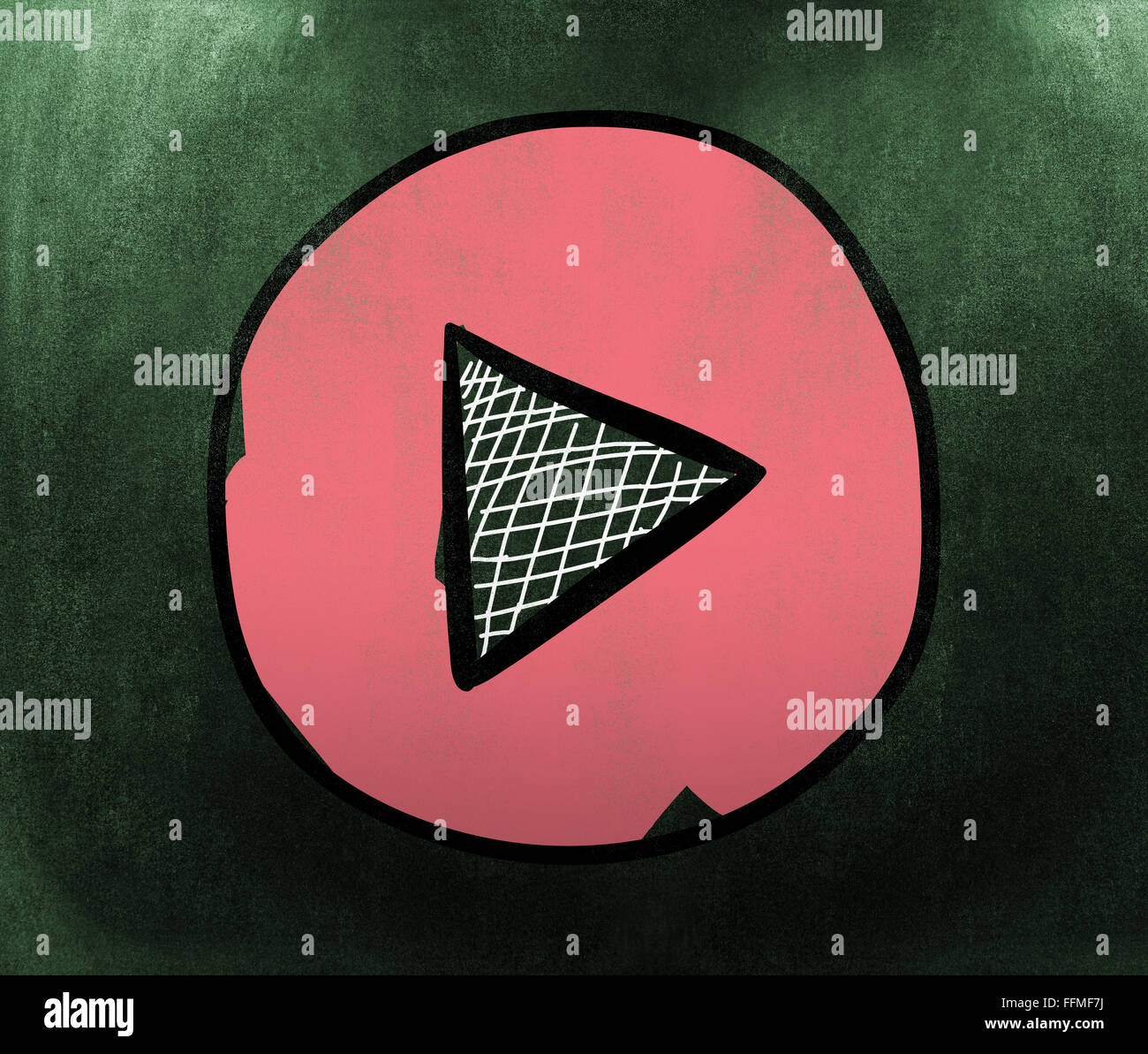 Composite image of illustration of a play button Stock Photo