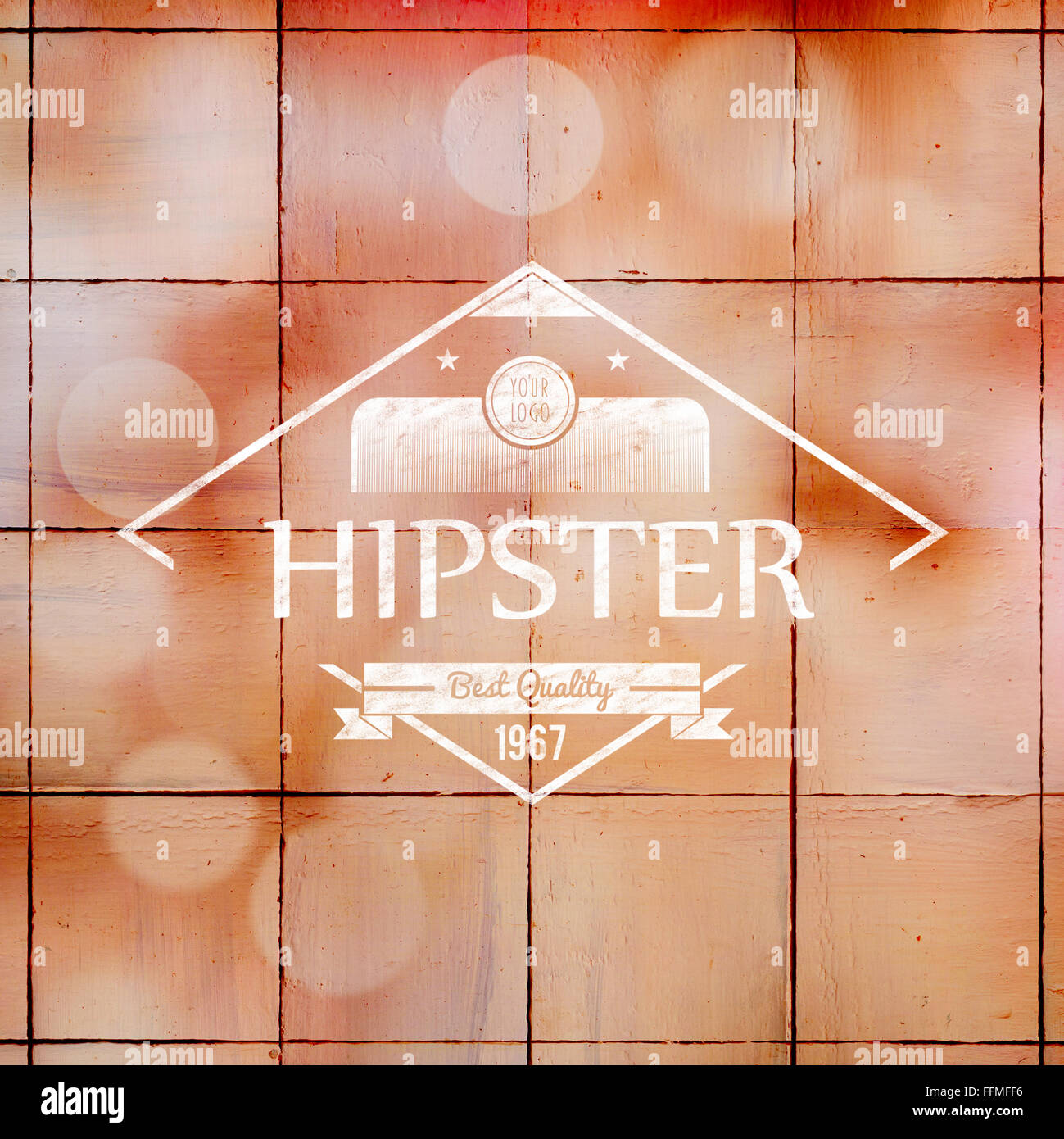 Composite image of hipster logo Stock Photo