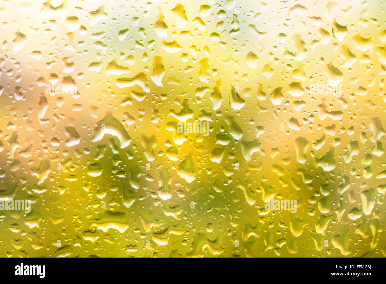 Glass surface with water drops in a rainy day Stock Photo - Alamy