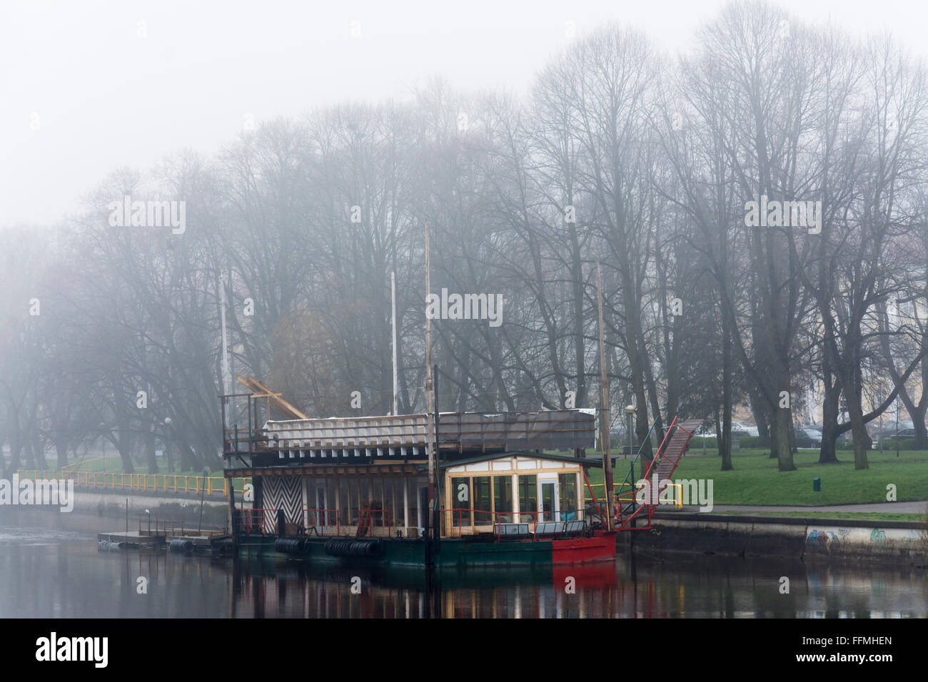 Boat by Emajogi river in Tartu Estonia Stock Photo - Alamy