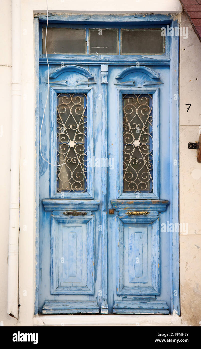 Old blue door Stock Photo - Alamy