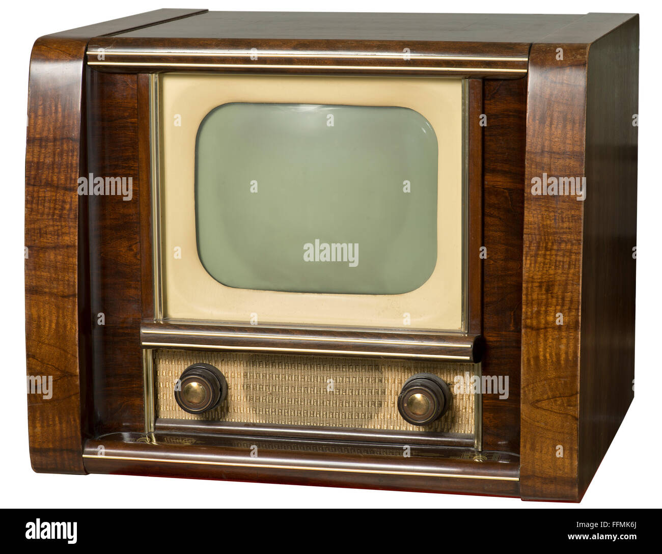 broadcast,television,television set,Blaupunkt,version F 2053,early German television set,original price: 1398.-,tabletop unit,with 36 cm screen size,black-white,chassis: exotic woods,one of the first postwar devices,Germany,1953,television,TV,TV device,screen,screens,telescreen,TV screen,telescreen,TV screen,frontal,Made in Germany,economic miracle,economic miracles,TV history,technology,engineering,technologies,history of technology,stills,1950s,50s,clipping,cut out,cut-out,cut-outs,TV set,television set,broadcast recei,Additional-Rights-Clearences-Not Available Stock Photo