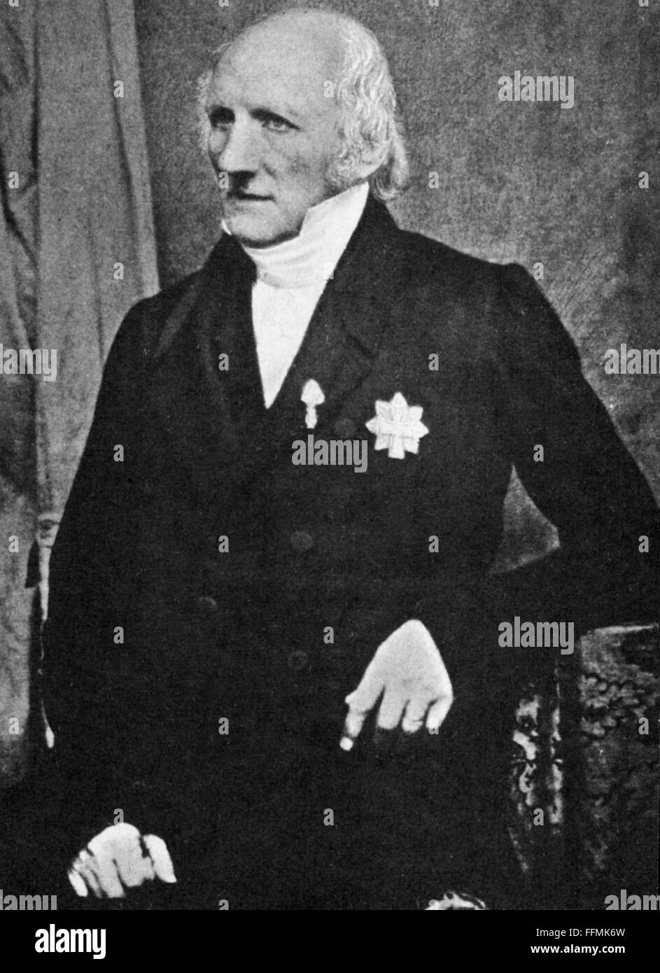 Mynster, Jacob Peter, 8.11.1775 - 30.1.1854, Danish clergyman and author / writer, half length, circa 1850, Stock Photo