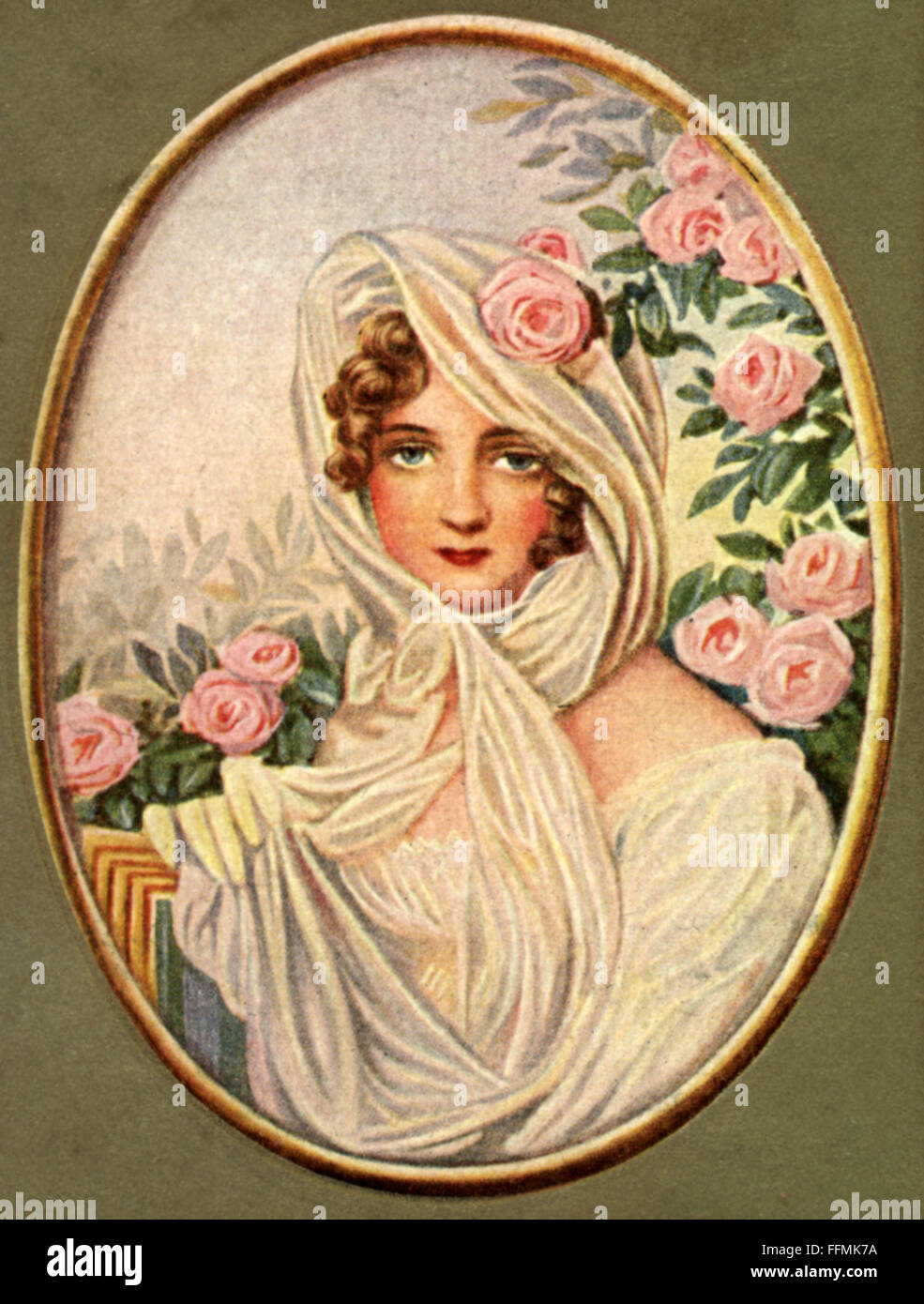 Bagration, Catherine Pavlovna, 1.2.1783 - 21.5.1857, portrait, print after miniature by Jean-Baptiste Isabey, 1812, cigarette card, Germany, 1933, Stock Photo