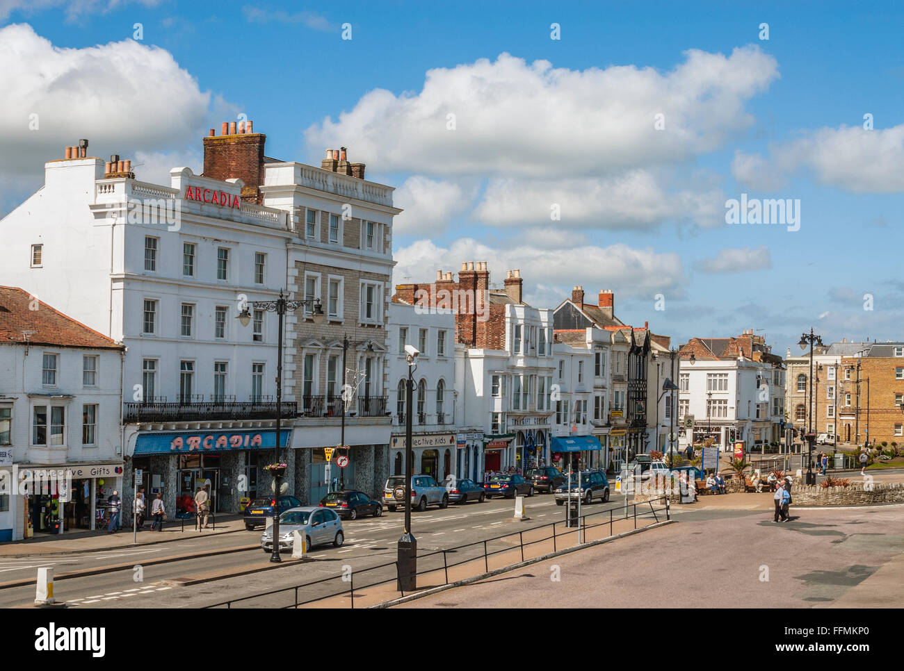 Harbor street of Ryde on the Isle of Wight, South England Stock Photo