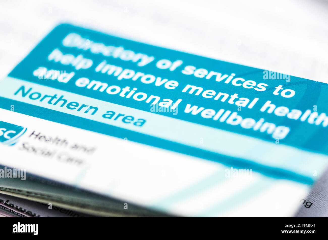 Directory of Adult Mental Health Services for Northern Ireland. Stock Photo