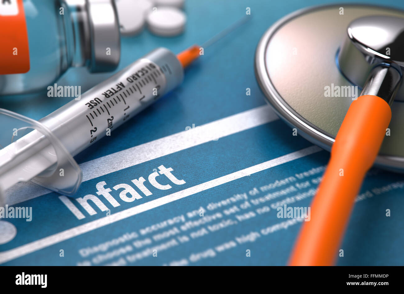 Diagnosis - Infarct. Medical Concept. Stock Photo