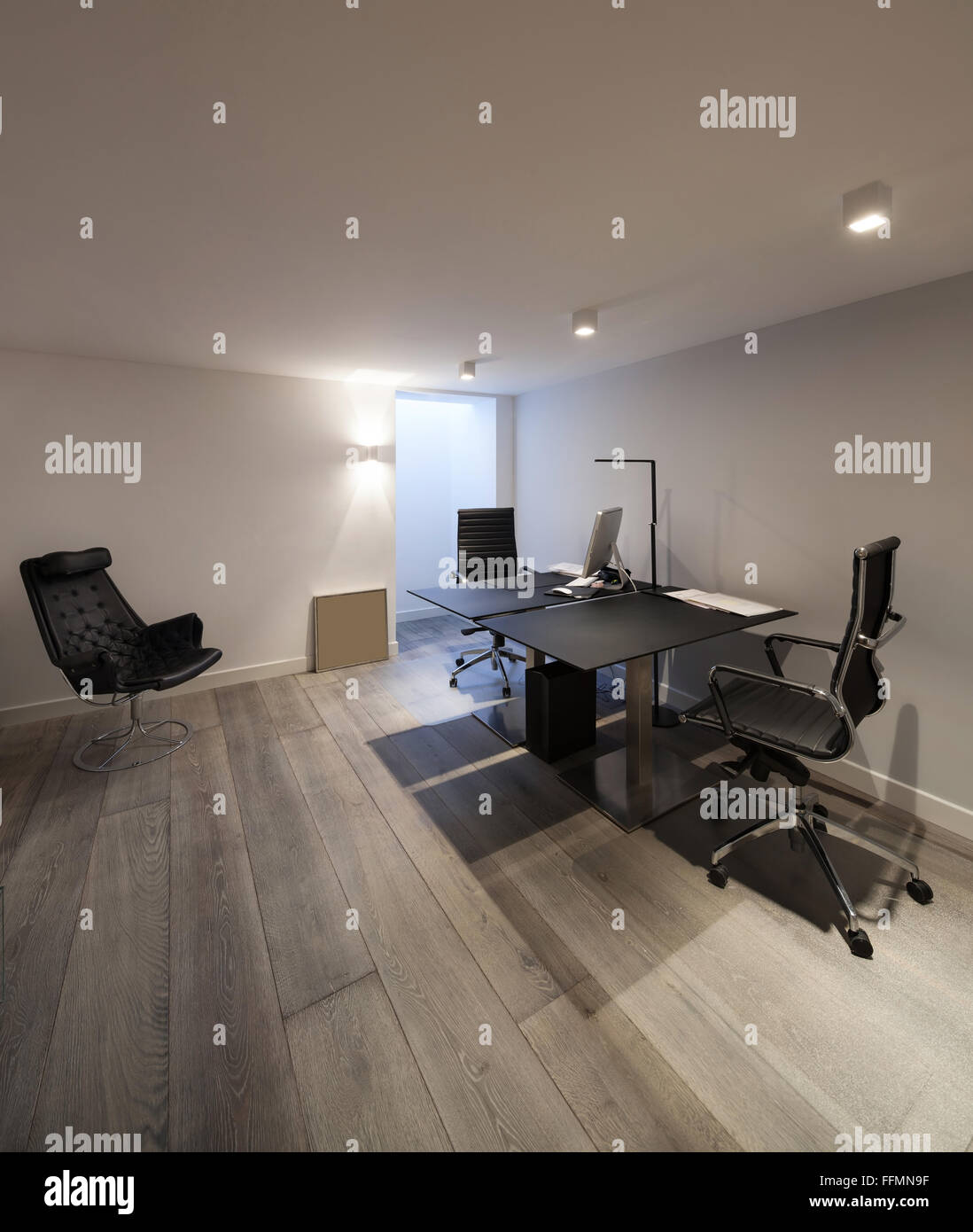 Interior of house, modern office with furniture design Stock Photo