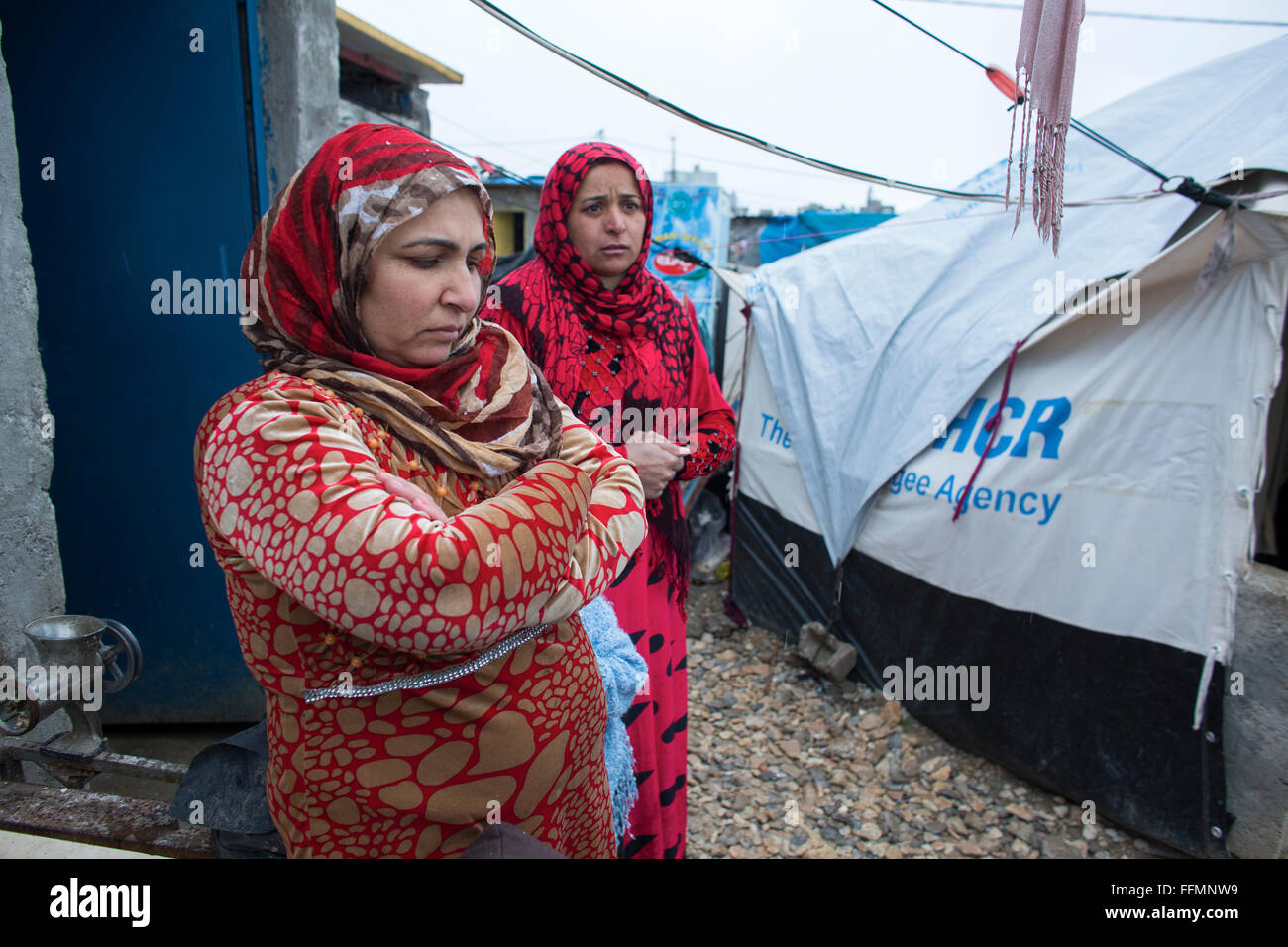 Displaced people in a refugee camp in Northern Iraq Stock Photo - Alamy