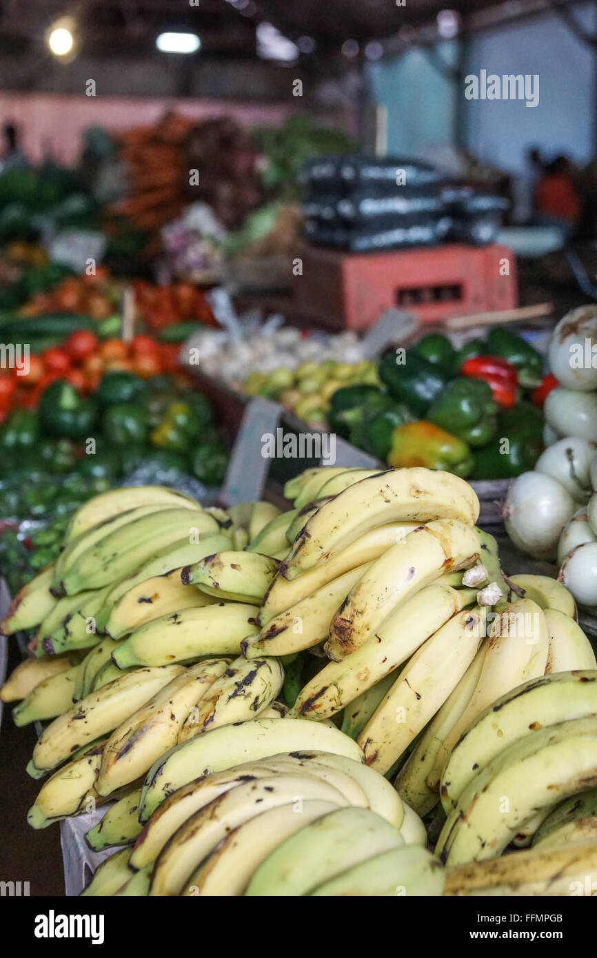 Fruit and Vegetable Market with tropical locale products in Havana