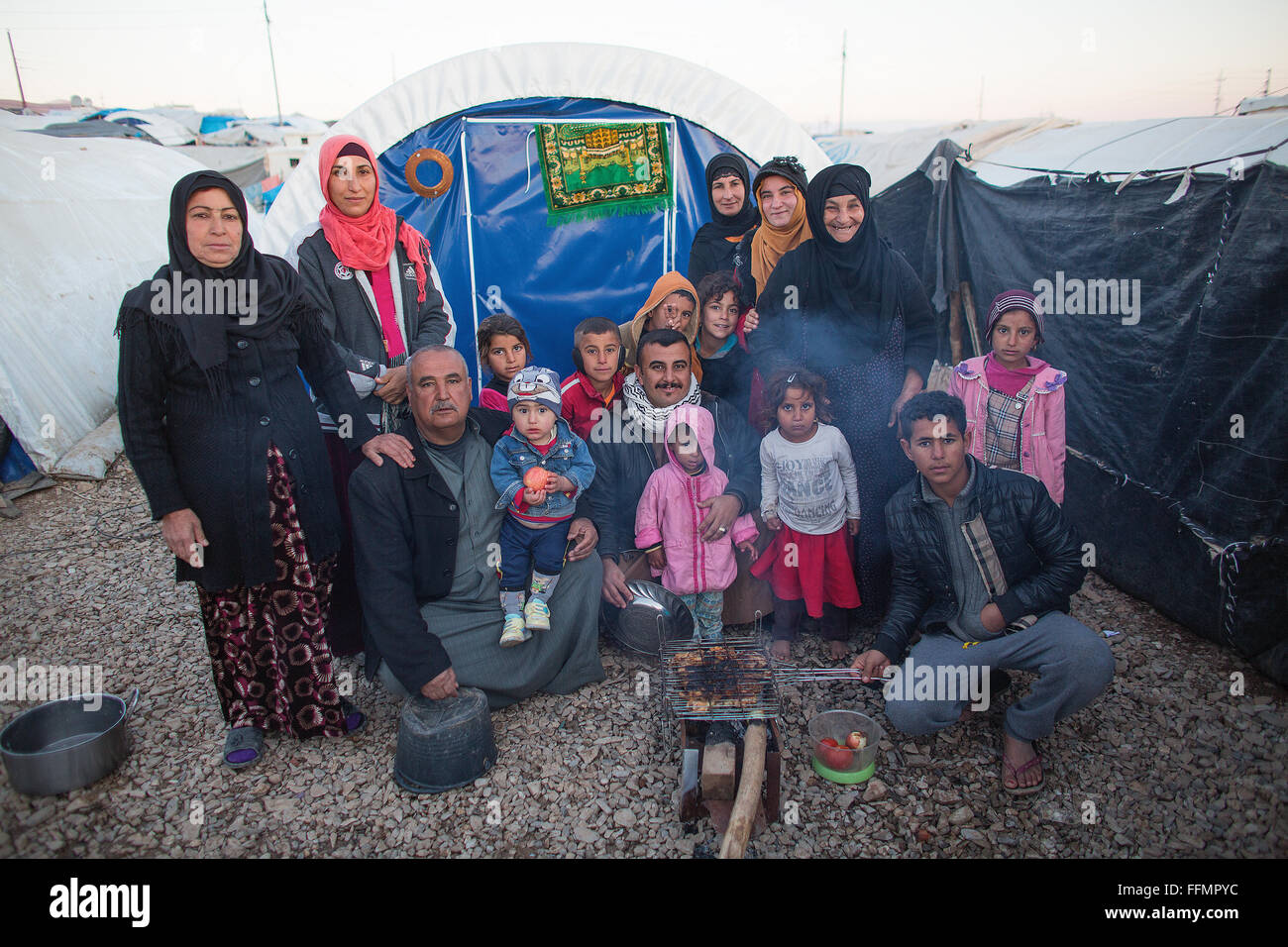 Displaced people in a refugee camp in Northern Iraq Stock Photo - Alamy