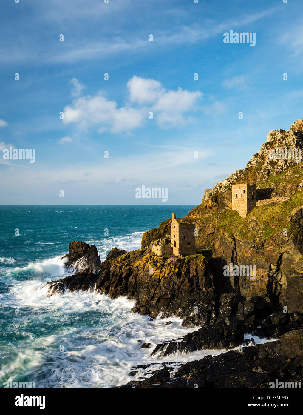 The Crown Mines at Botallack, Cornwall. Stock Photo
