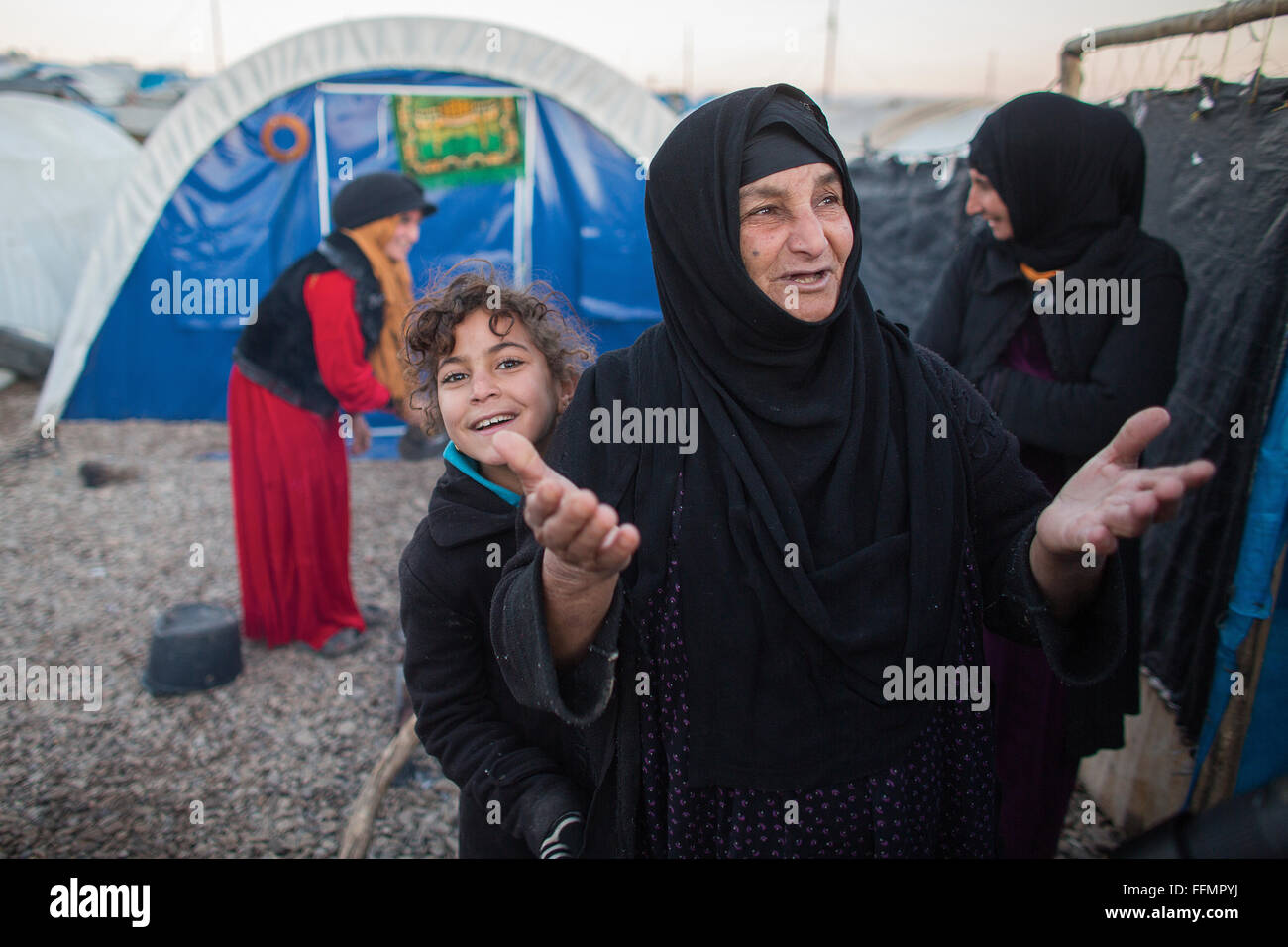 Displaced people in a refugee camp in Northern Iraq Stock Photo - Alamy