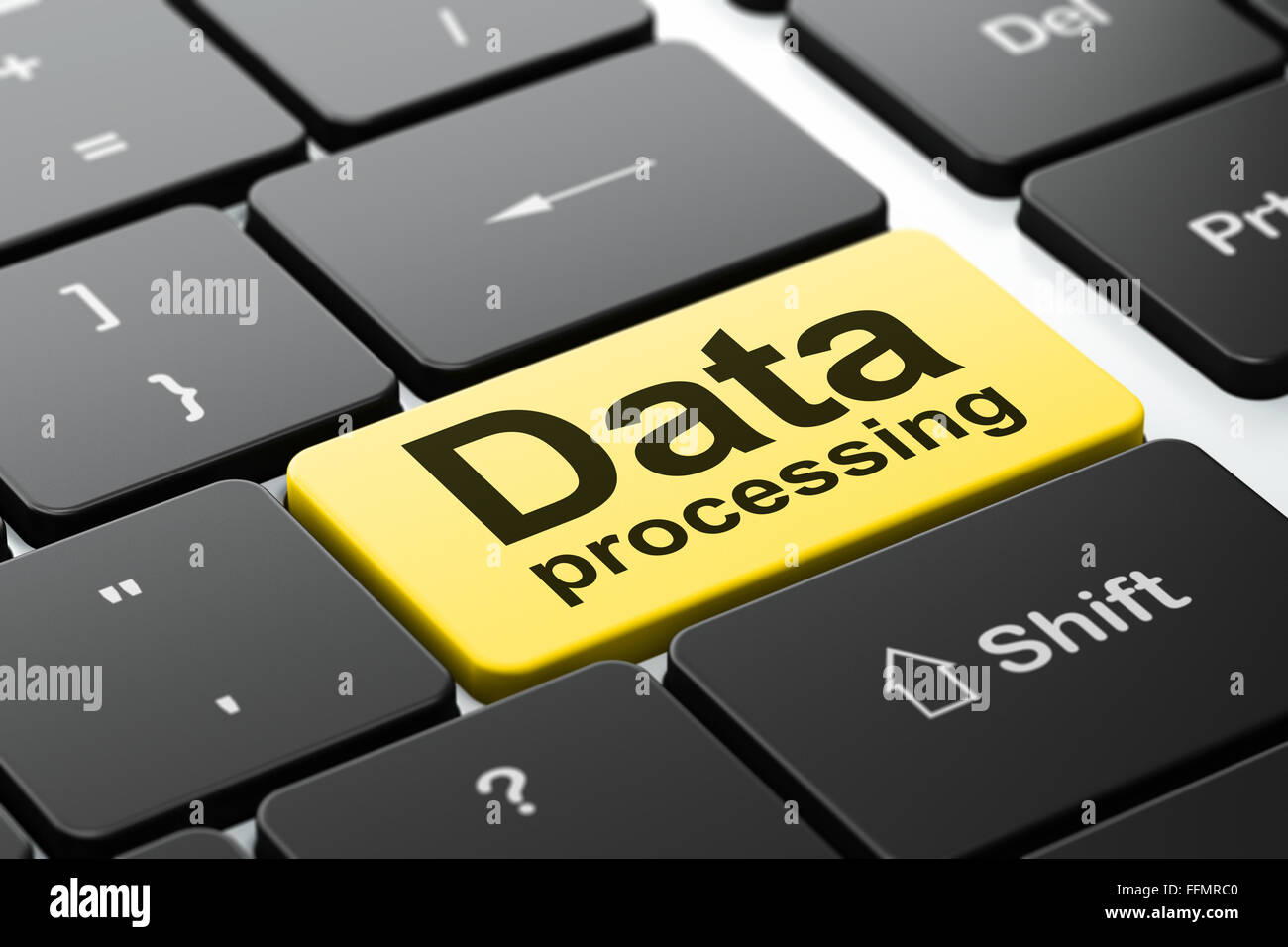 Information concept: Data Processing on computer keyboard background ...