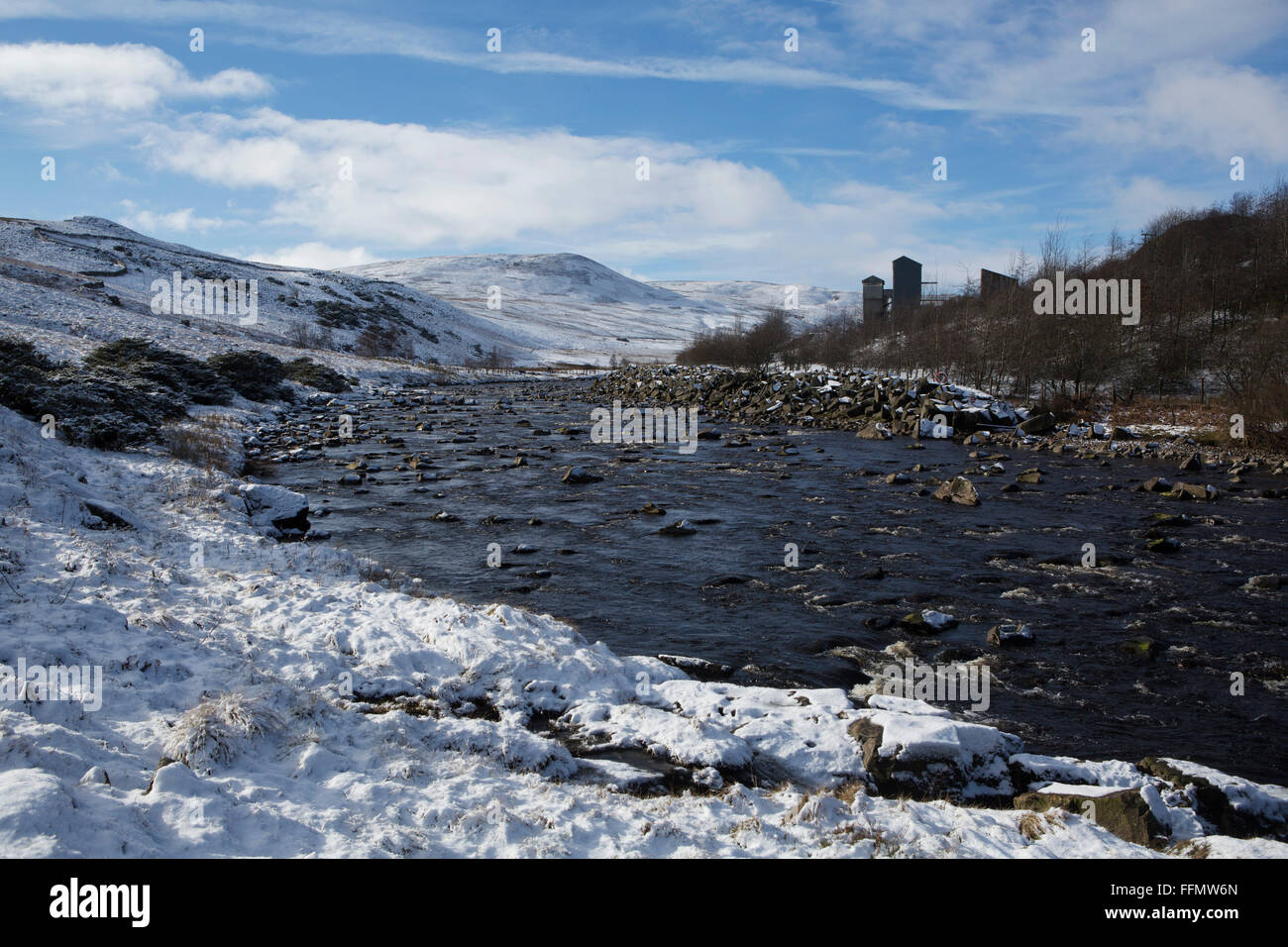 The River Tees runs through Upper Teesdale in County Durham, England. The river flows by the Pennine Way. Stock Photo