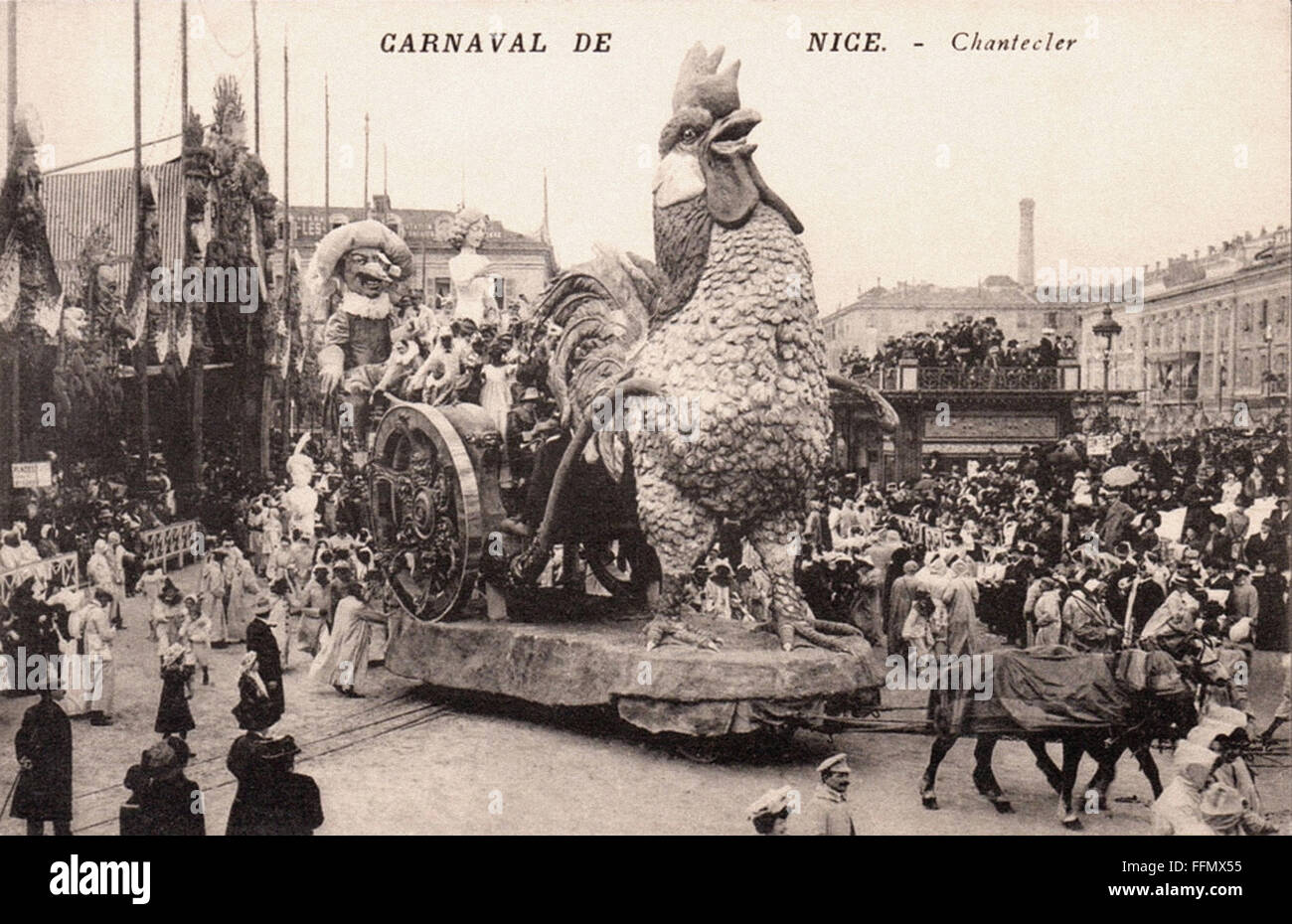 Carnaval de Nice - Chantecler - Vintage postcard - 1900 Stock Photo - Alamy, image size:1300x930