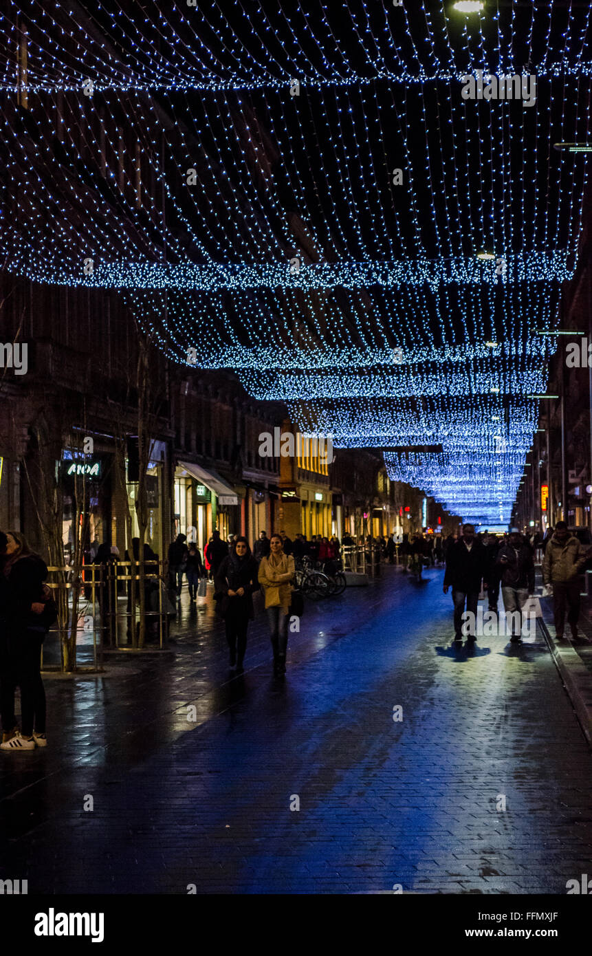 Rue Alsace Lorraine at night, Toulouse, France Stock Photo Alamy