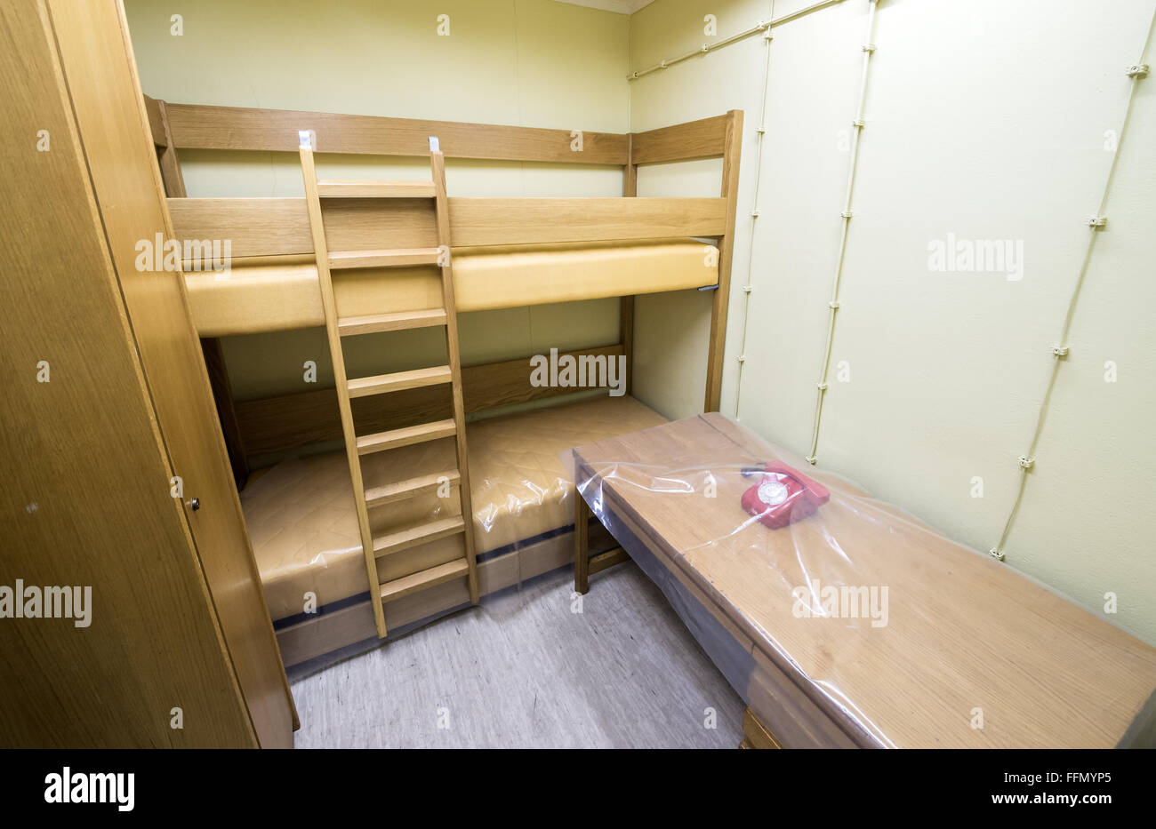 one of dormitories bunker of Josip Tito, leader of former Yugoslavia, near Konjic, Bosnia and Herzegovina, completed in 1979 Stock Photo