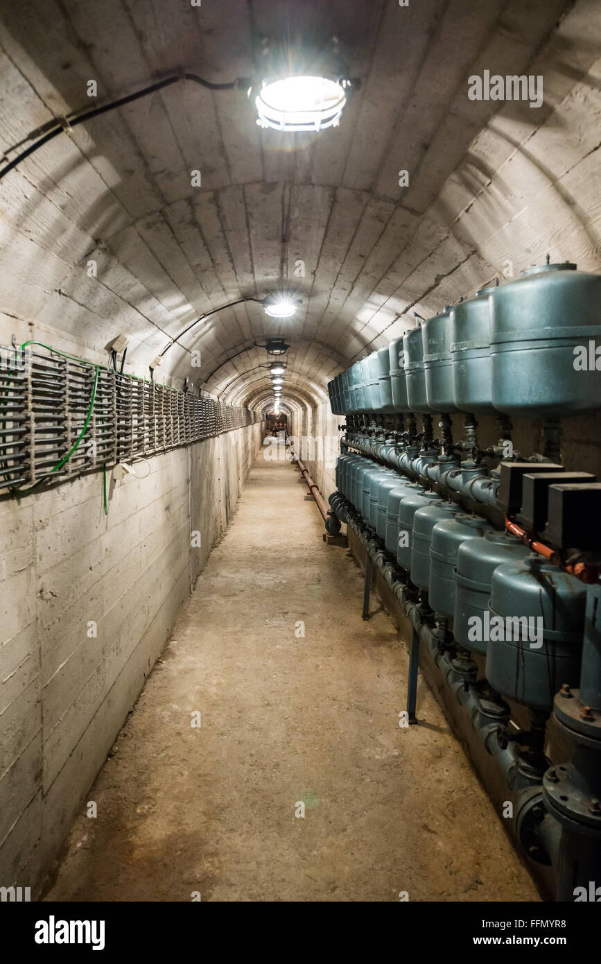tunnel in bunker of Josip Tito, leader of former Yugoslavia, near Konjic in Bosnia and Herzegovina Stock Photo