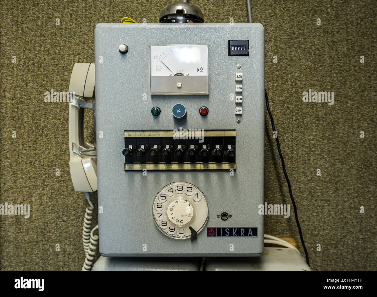 A telecommunication machine in bunker of Josip Tito, leader of former Yugoslavia, near Konjic, Bosnia and Herzegovina Stock Photo