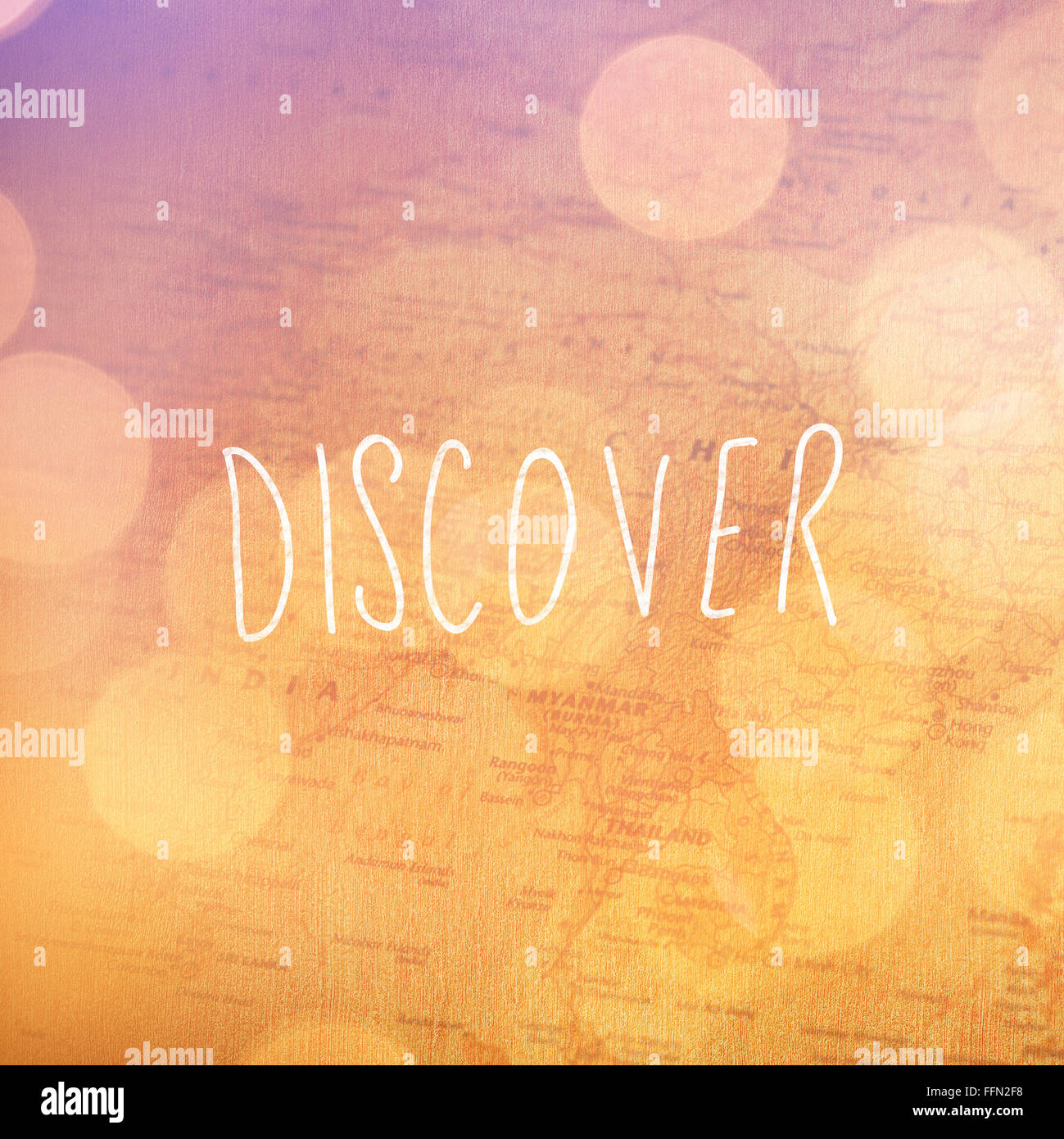 Composite image of discover word Stock Photo