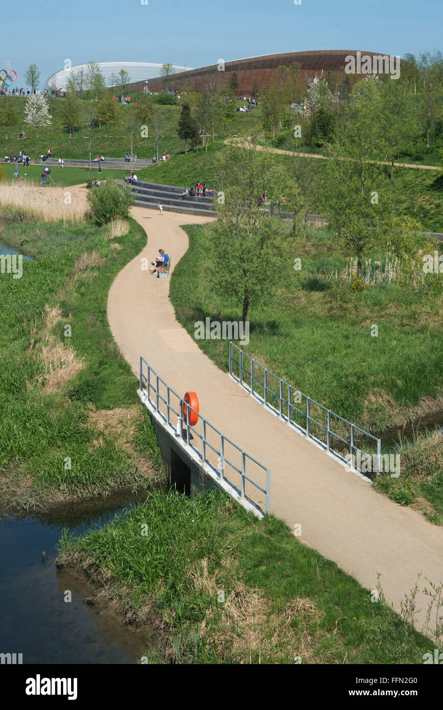 The Velodrome, designed by Hopkins Architects, Queen Elizabeth Olympic Park, Stratford, London, E20, United Kingdom Stock Photo