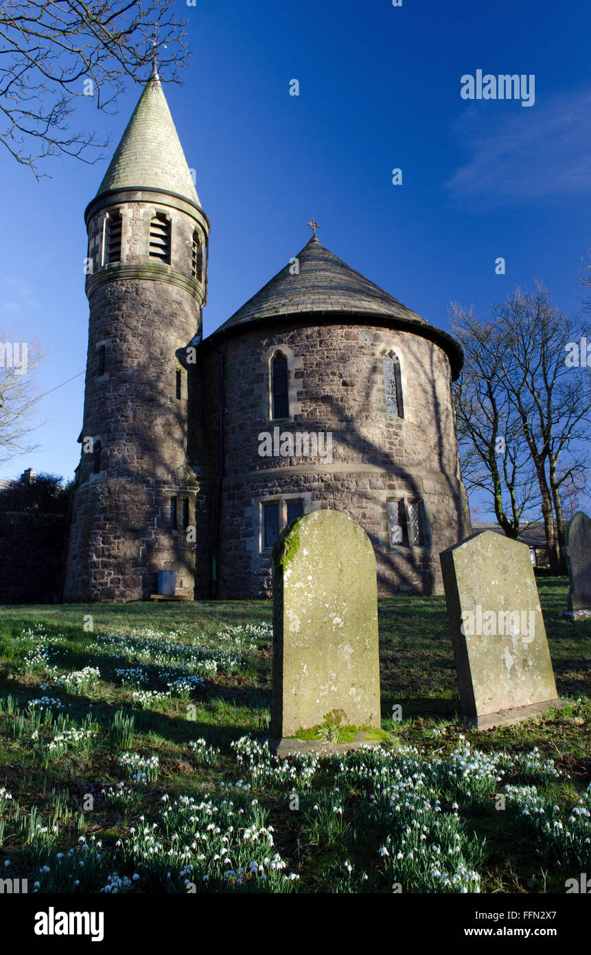 st.james's church,tebay,cumbria,snowdrops,winter Stock Photo