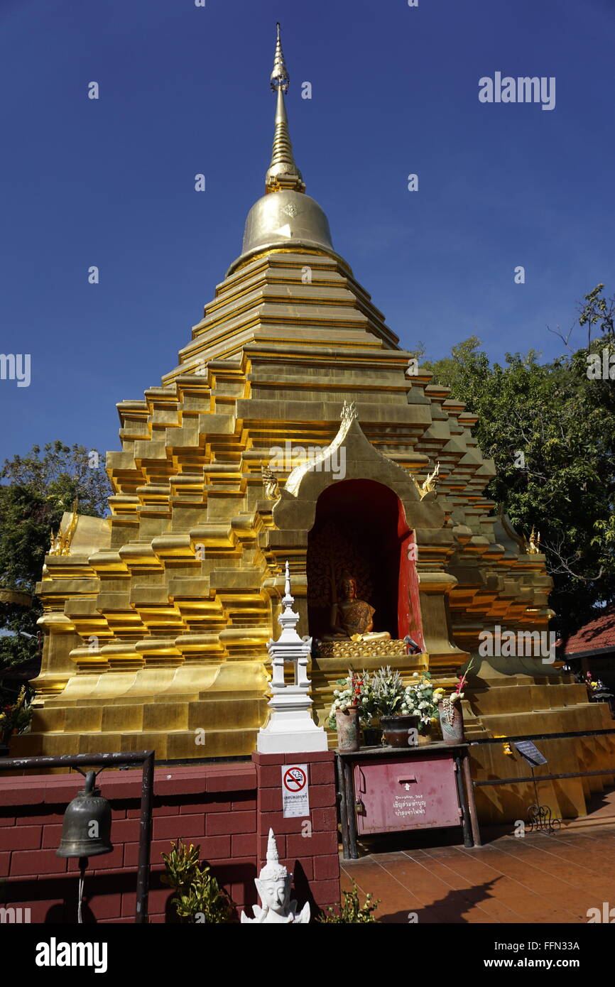 Sareerikkatartsirirak Pagoda, Chiang Mai, Thailand. As kindly named by King Bhumipol. Stock Photo