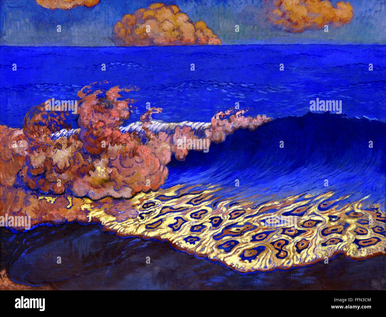 Georges LACOMBE 1868 - 1916 Marine bleue. Effet de vagues - Blue Marine. Effect waves 1893 France French Stock Photo