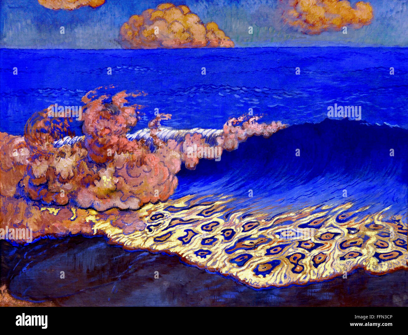 Georges LACOMBE 1868 - 1916 Marine bleue. Effet de vagues - Blue Marine. Effect waves 1893 France French Stock Photo