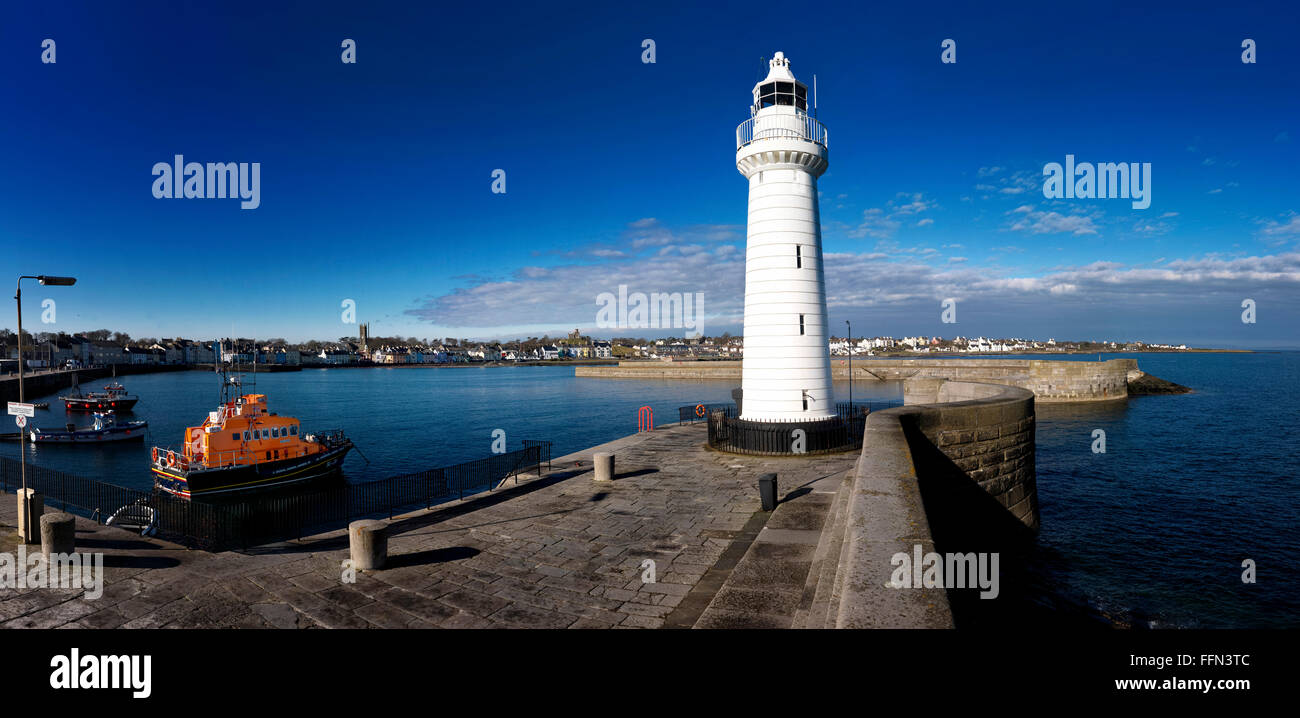 Donaghadee Lighthouse, Co. Down Northern Ireland harbour Stock Photo