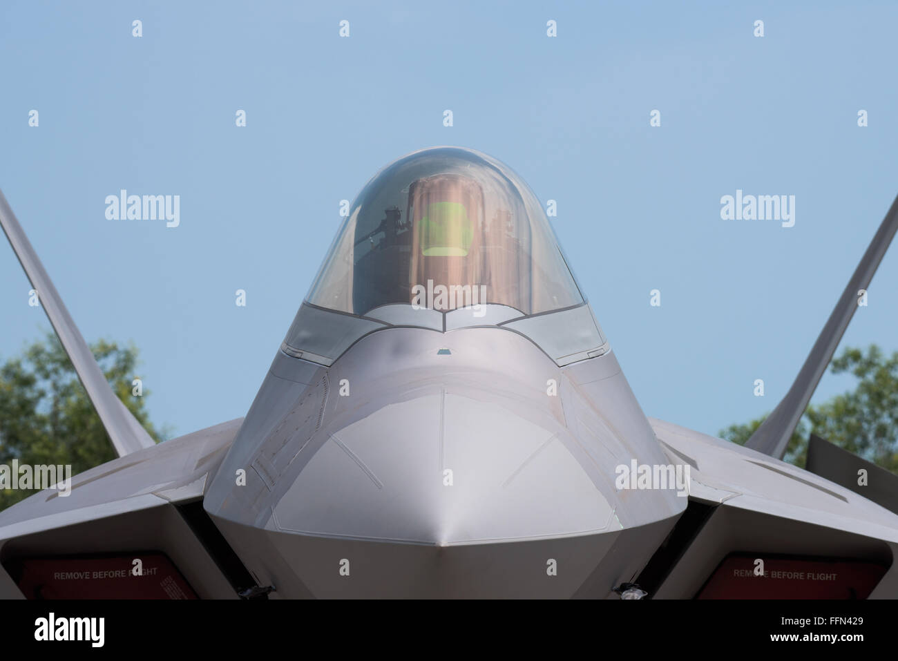 Detail of 5th generation fighter jet with stealth technology. Stock Photo