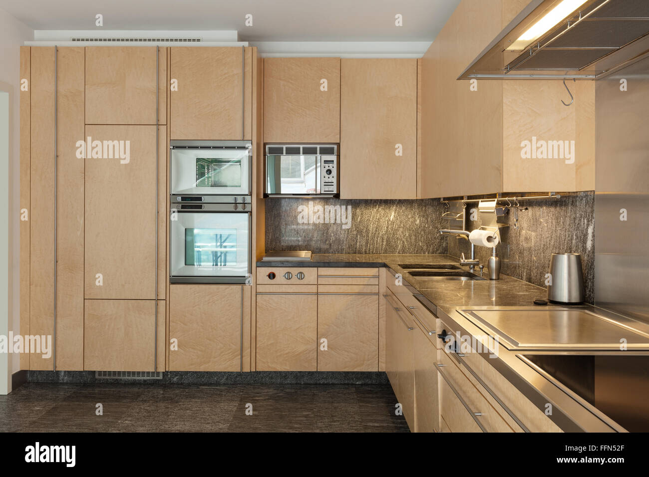 Architecture, interior of modern apartment, domestic kitchen Stock ...
