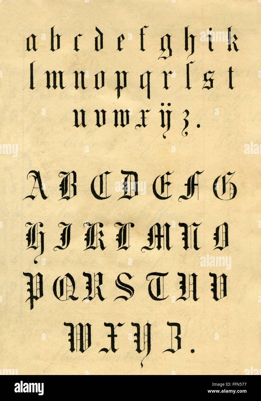Writing Script German Type Alphabet Germany Circa 1855 Additional Rights Clearences Not Available Stock Photo Alamy