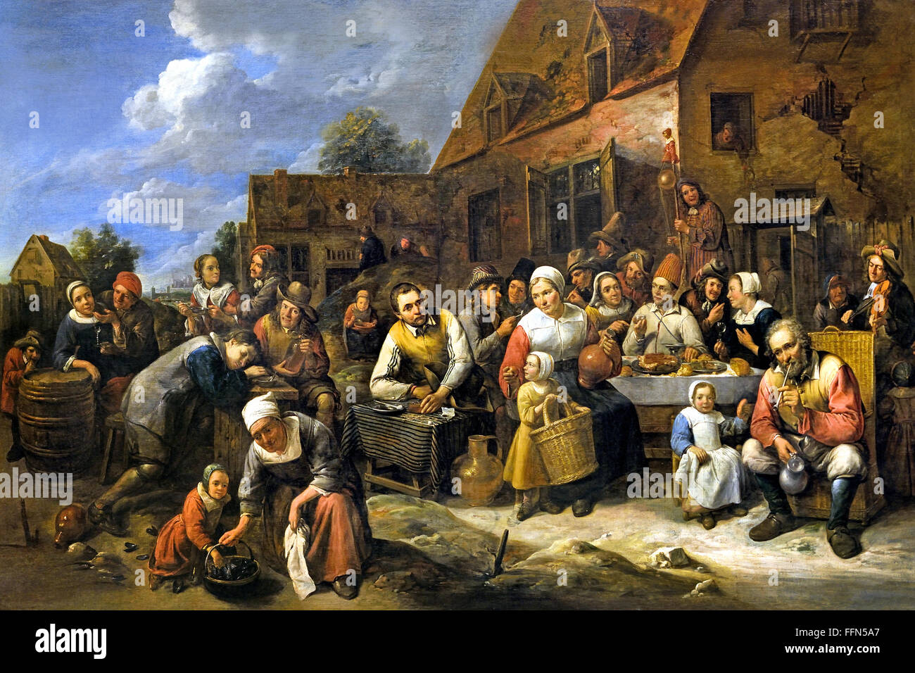 Banquet villageois - banquet villagers by Gillis van Tilborch or Gillis van  Tilborgh 1625 – 1678 Flemish painter Stock Photo - Alamy