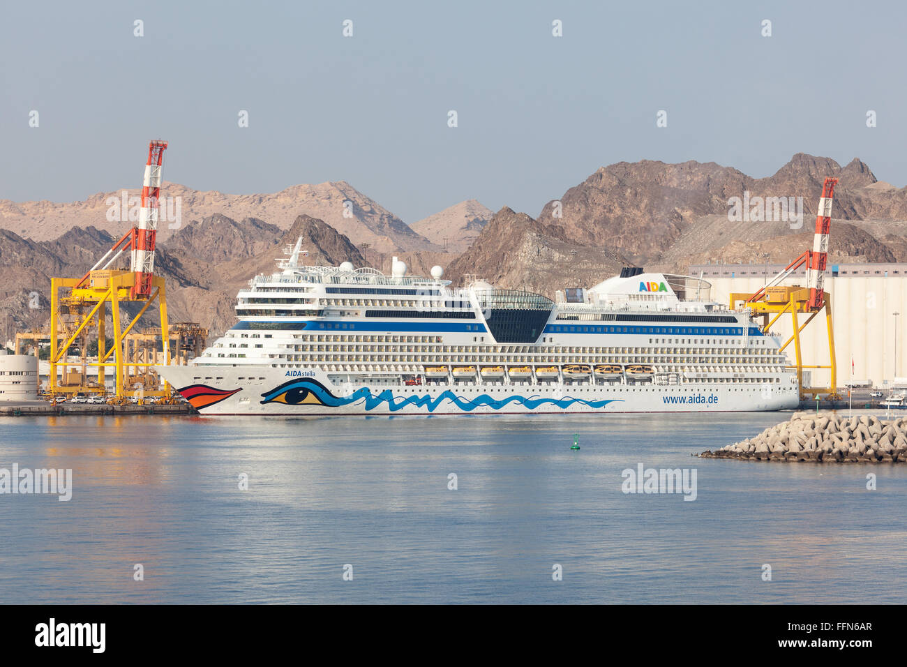 AIDA Stella cruise liner in Muscat, Oman Stock Photo