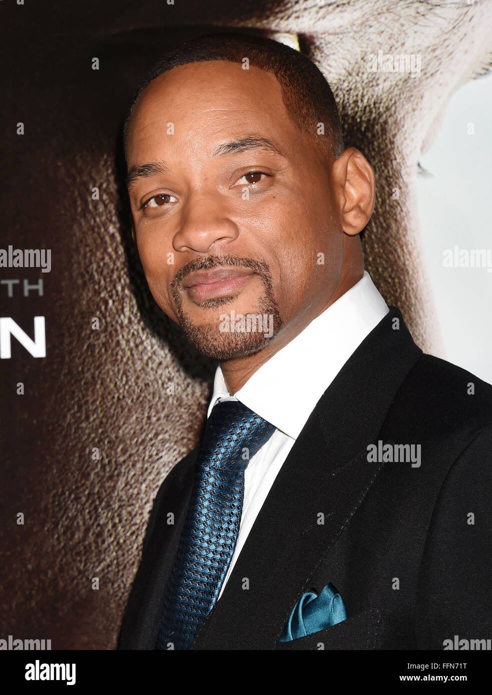 Actor Will Smith attends the screening of Columbia Pictures' 'Concussion' at the Regency Village Theater on November 23, 2015 in Westwood, California., Stock Photo